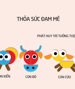 Đồ chơi xếp hình gỗ montessori 39 con vật, đồ chơi phát triển tư duy và tưởng tượng