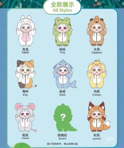 Blindbox búp bê Miffed Yeye, bé cóc mặc áo khoác thú - Stack 8 không trùng