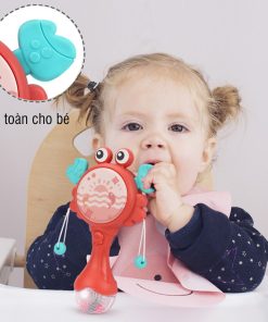 Xúc xắc lục lạc con cua có đèn và nhạc cho trẻ em