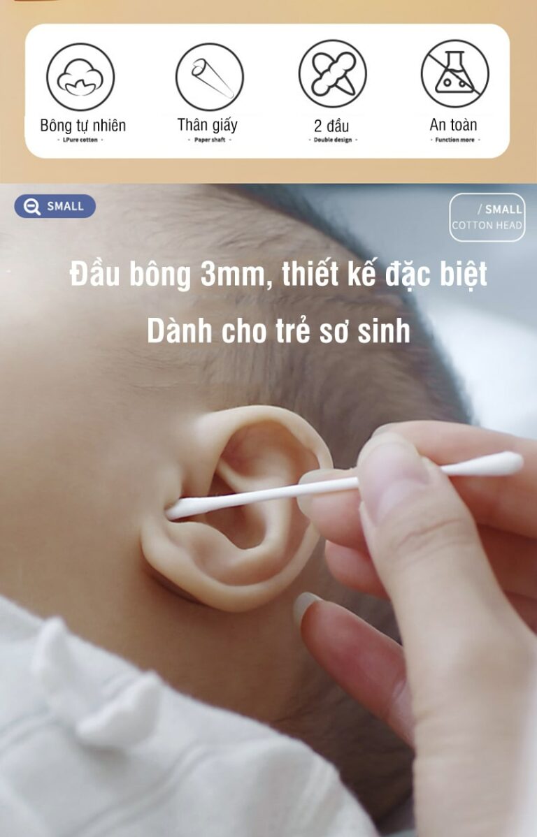 bông ngoáy tai trẻ em, trẻ sơ sinh