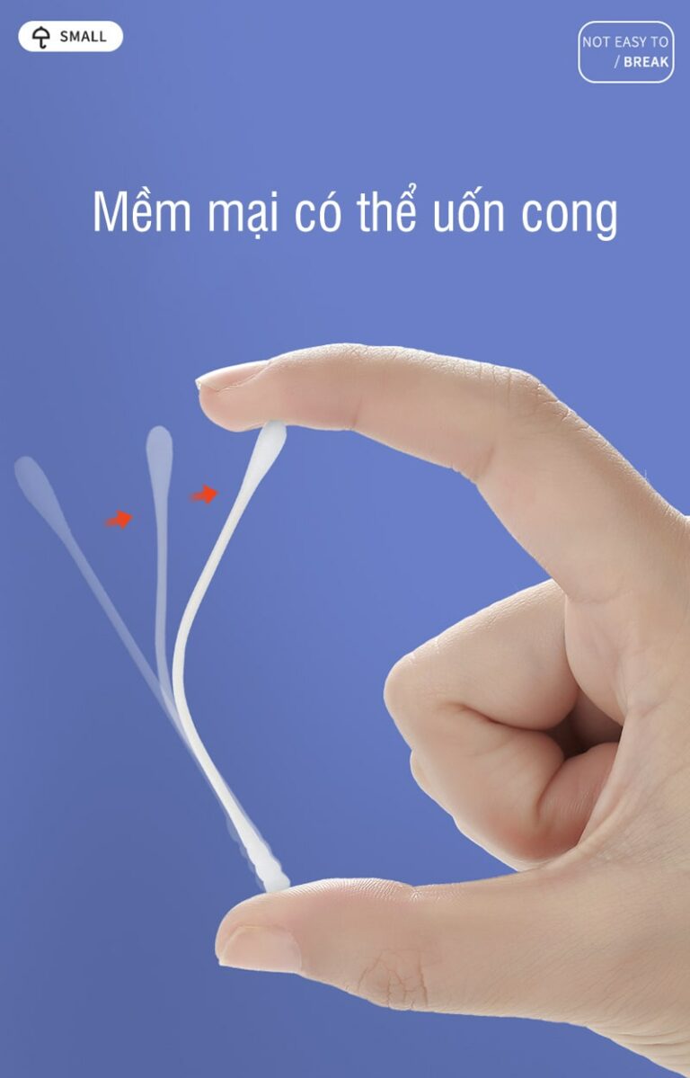 tăm bông ngoáy tai wai 200 chiếc (9) Tăm bông ngoáy tai tai trẻ em Wai 200 chiếc