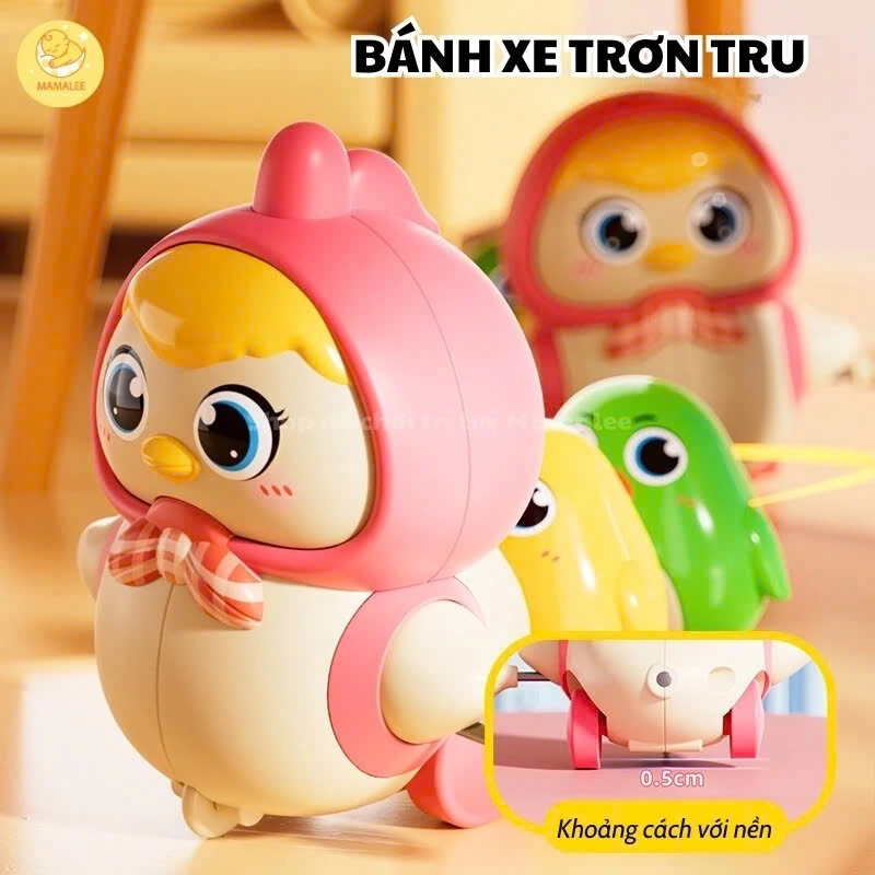 Gà chạy cót chạy trơn tru trên mặt sàng