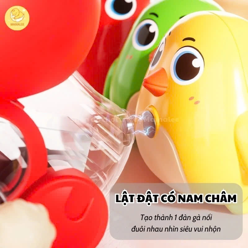 Gà chạy cót nối đuôi (8) Đồ chơi gà chạy cót nối đuôi nhau cho trẻ em