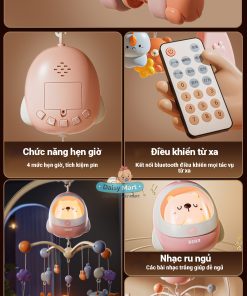Đồ chơi treo nôi điều khiển từ xa có đèn, nhạc, xoay 360 độ