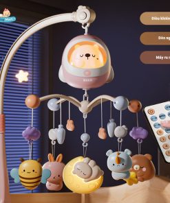 Đồ chơi treo nôi điều khiển từ xa có đèn, nhạc, xoay 360 độ