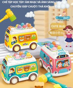 Đồ chơi xe buýt đập chuột đa chức năng