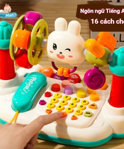 Đồ chơi điện thoại thỏ để bàn kèm đàn và phát nhạc