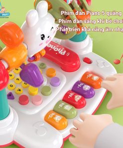 Đồ chơi điện thoại thỏ để bàn kèm đàn và phát nhạc