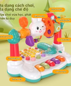 Đồ chơi điện thoại thỏ để bàn kèm đàn và phát nhạc