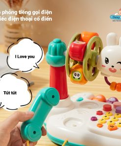 Đồ chơi điện thoại thỏ để bàn kèm đàn và phát nhạc