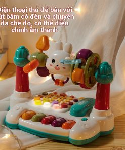 Đồ chơi điện thoại thỏ để bàn kèm đàn và phát nhạc