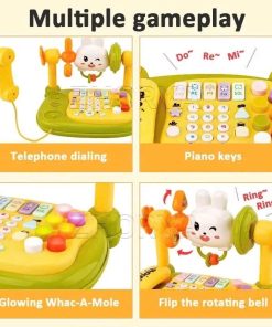 Đồ chơi điện thoại thỏ để bàn kèm đàn và phát nhạc