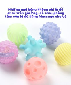 Đồ chơi bóng xúc giác, set 6 trái bóng giúp trẻ phát triển xúc giác, thị giác, tăng vận động ở trẻ từ 3 tháng tuổi