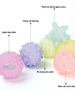 Đồ chơi bóng xúc giác, set 6 trái bóng giúp trẻ phát triển xúc giác, thị giác, tăng vận động ở trẻ từ 3 tháng tuổi