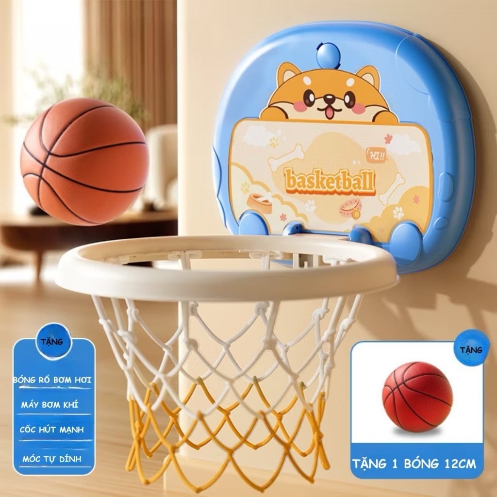 bóng rổ treo tường chó và mèo (6) Bóng rổ treo tường mini cho trẻ em giúp cải thiện chiều cao