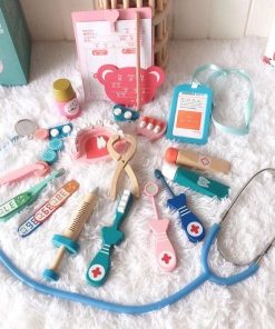Bộ đồ chơi bác sĩ gỗ, đồ chơi giả lập bác sĩ, nha sĩ