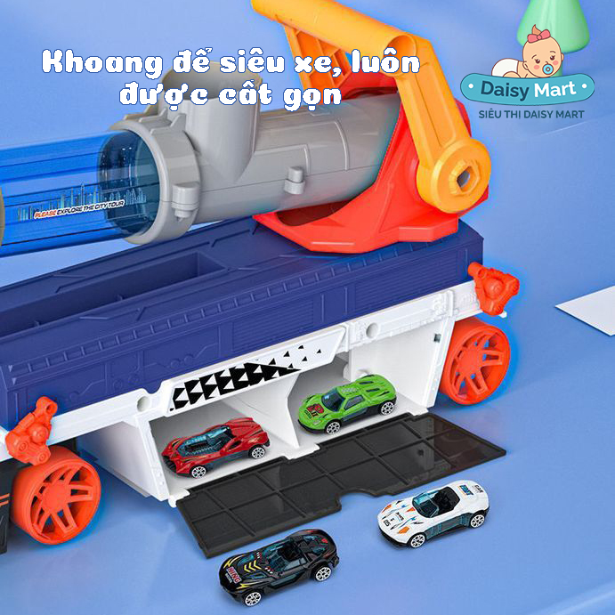 Xe tải bệ phóng với khoang chứa ô tô đua siêu đẹp