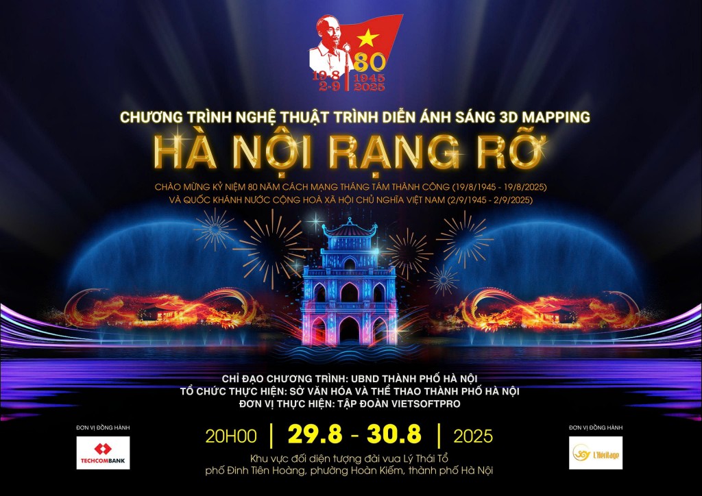 Biểu diễn 3D mapping tại Bờ Hồ