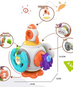 Khối Bận Rộn Tên Lửa Du Hành Vũ Trụ 6 trong 1 – Trạm Kỹ Năng Di Động Cho Bé