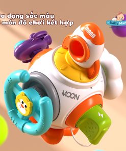 Khối Bận Rộn Tên Lửa Du Hành Vũ Trụ 6 trong 1 – Trạm Kỹ Năng Di Động Cho Bé