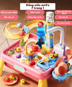 Đồ chơi bàn câu cá dưới nước - Công viên nước 7 trong 1, bàn rửa bát