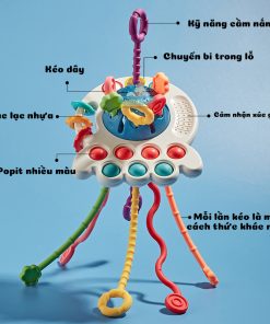 Đồ chơi rút dây bạc tuộc đa chức năng, 5-6 món đồ chơi kết hợp