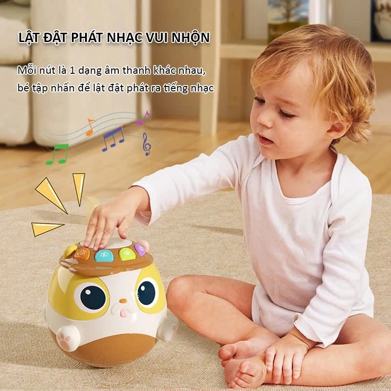 Đồ chơi lật đật phát nhạc cho trẻ em, mỗi nút bấm là một lần phát âm thanh và bản nhạc khác nhau