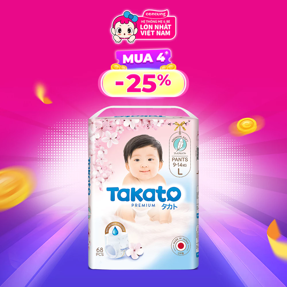 Bỉm Takato: Đánh giá chi tiết, bỉm có tốt không? Giá tã Takato