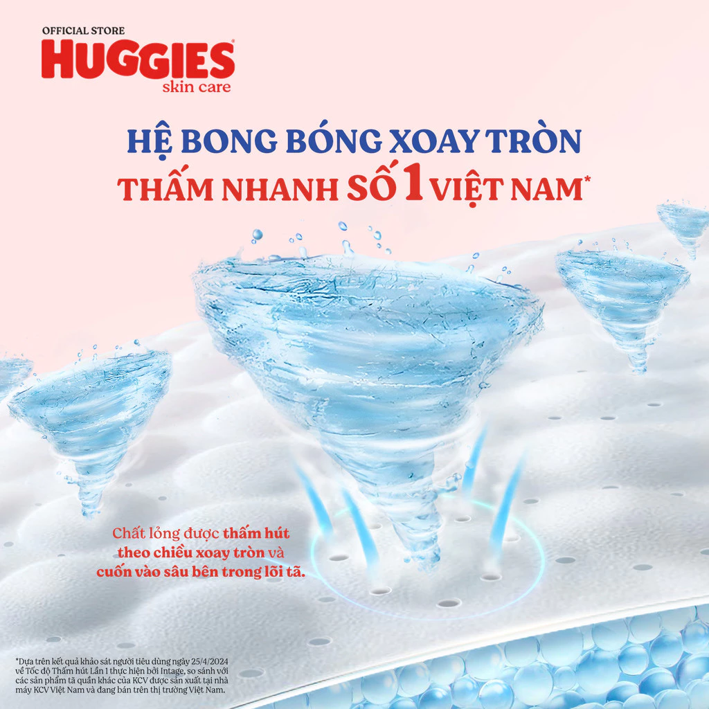 khả năng thấm hút chất lỏng bỉm huggies