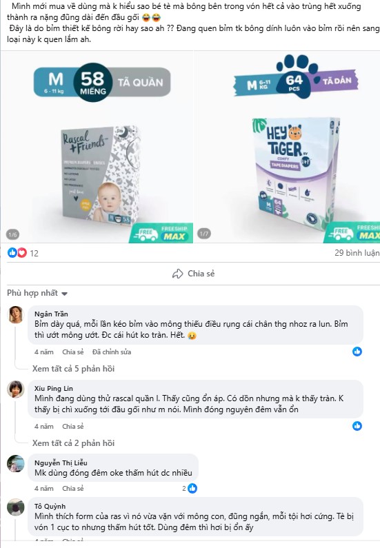 review sản phẩm bỉm Rascal Friends