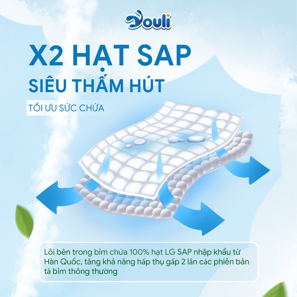 thấm hút nhanh của bỉm Youli
