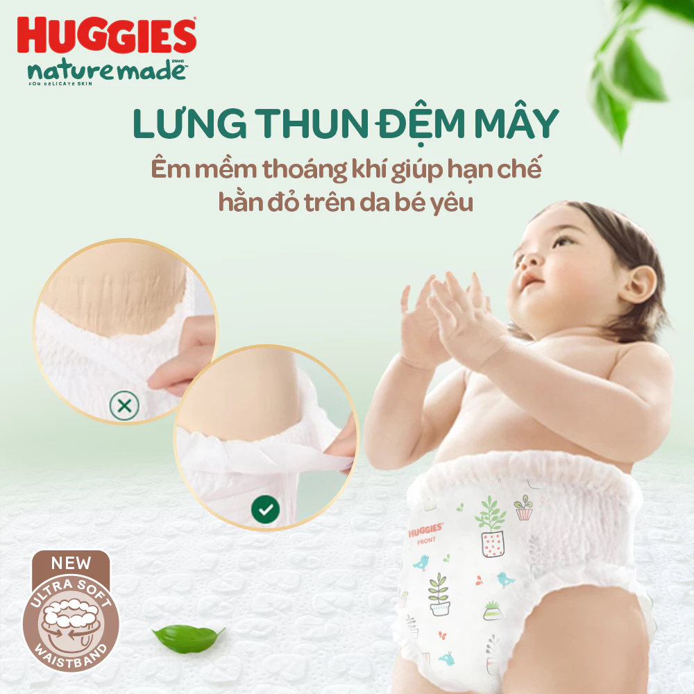 thun đệm êm ái của bỉm Huggies