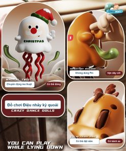 Bạch tuộc Giáng Sinh chạy dây cót: Quà Noel Vui Nhộn