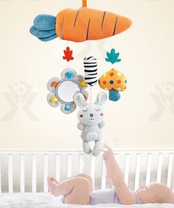 Đồ chơi treo xe đẩy, treo ô tô bằng bông có còi và chuông