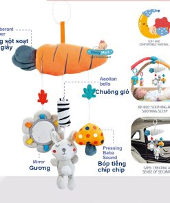 Đồ chơi treo xe đẩy, treo nôi bằng bông, có tiếng còi, bông mềm mịn