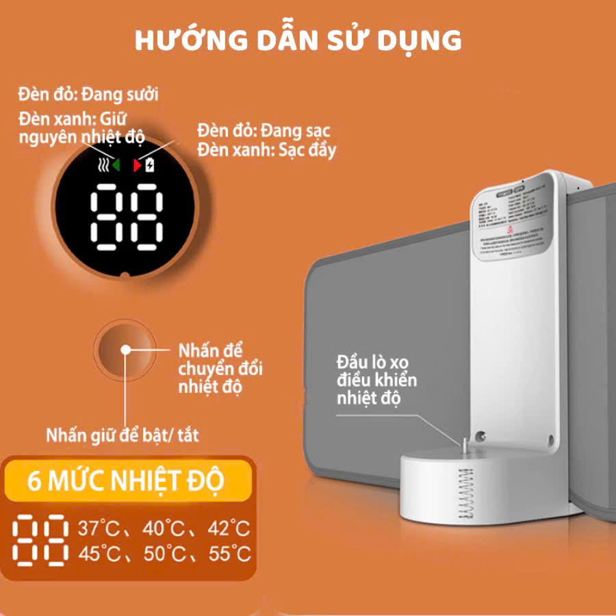 Hướng dẫn sử dụng túi ủ bình sữa tích điện cầm tay cao cấp NNQ02