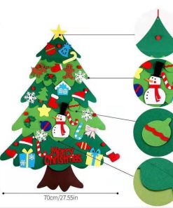 Cây thông vải nỉ Noel treo tường có LED: Trang trí Giáng sinh an toàn và sáng tạo cho bé