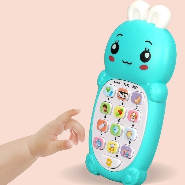 điện thoại đồ chơi gà thỏ bật nhạc trẻ em (1) Điện Thoại Đồ Chơi Gà Thỏ Song Ngữ: Kích Thích Giác Quan, Phát Triển Toàn Diện Cho Bé Yêu
