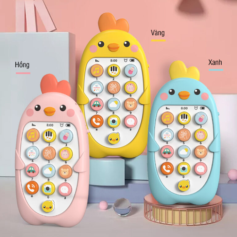 điện thoại đồ chơi gà thỏ bật nhạc trẻ em (10) Điện Thoại Đồ Chơi Gà Thỏ Song Ngữ: Kích Thích Giác Quan, Phát Triển Toàn Diện Cho Bé Yêu