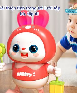 Thỏ Cầm Hoa Nhảy Múa Phát Nhạc & Đèn LED Người Bạn Đồng Hành Vui Nhộn Cho Bé Tại Daisy Mart