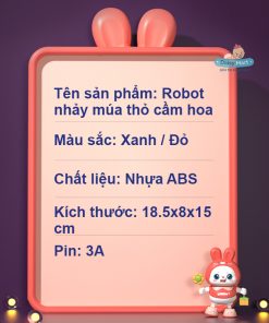 Thỏ Cầm Hoa Nhảy Múa Phát Nhạc & Đèn LED Người Bạn Đồng Hành Vui Nhộn Cho Bé Tại Daisy Mart