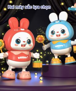 Thỏ Cầm Hoa Nhảy Múa Phát Nhạc & Đèn LED Người Bạn Đồng Hành Vui Nhộn Cho Bé Tại Daisy Mart