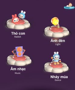 Thỏ Cầm Hoa Nhảy Múa Phát Nhạc & Đèn LED Người Bạn Đồng Hành Vui Nhộn Cho Bé Tại Daisy Mart