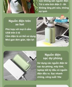 Túi Ủ Bình Sữa Cao Cấp Tích Điện, Có Đèn Ngủ 6000mah NNQ-03