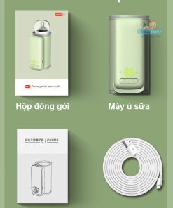 Túi Ủ Bình Sữa Cao Cấp Tích Điện, Có Đèn Ngủ 6000mah NNQ-03