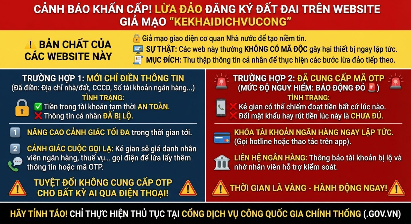 cảnh báo lừa đảo điền thông tin trên kekhaidichvucong