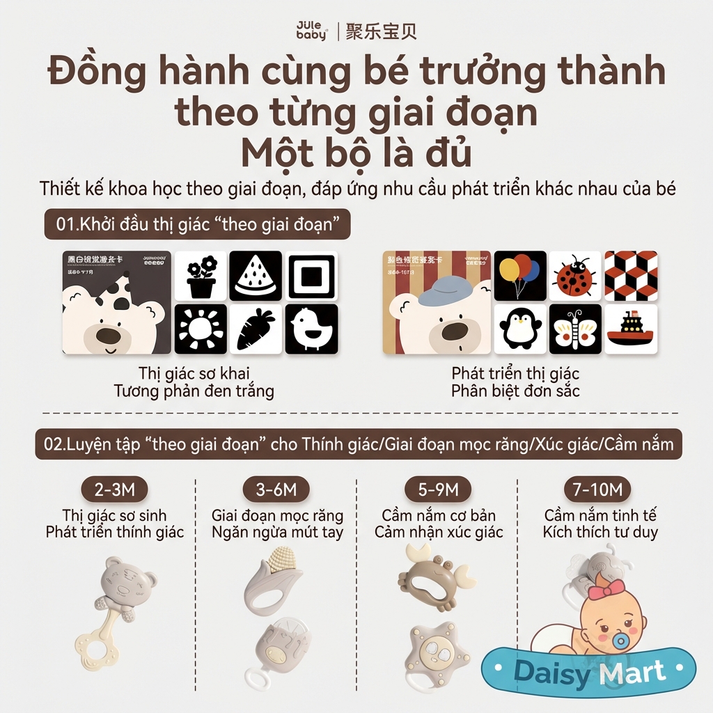 hộp quà tặng thôi nôi, đầy tháng dành cho trẻ sơ sinh từ 0 - 1 tuổi, ngôn ngữ tiếng anh (1) Set đồ chơi dành tặng cho trẻ sơ sinh, đầy đủ đồ chơi cho từng giai đoạn