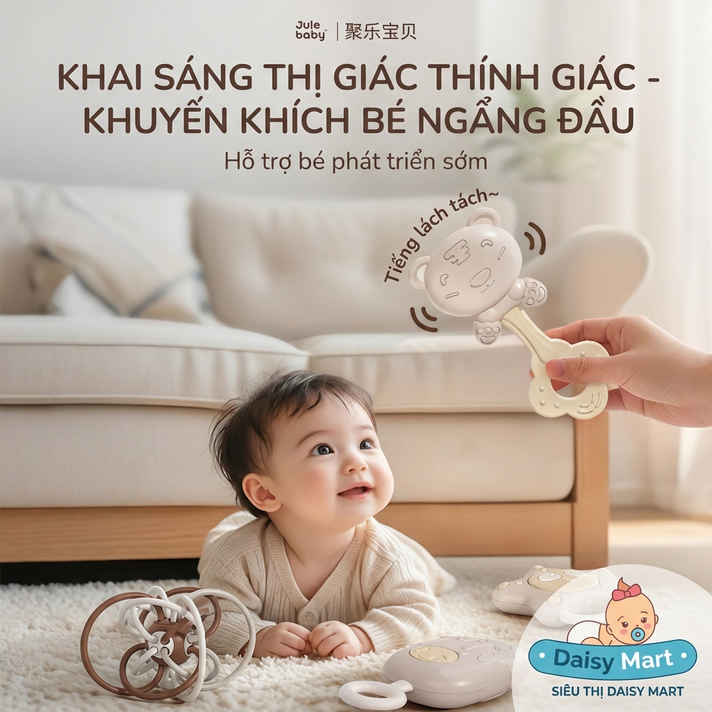 Thu hút thính giác và thị giác ở trẻ bằng vô số đồ chơi lục lạc và xúc xắc