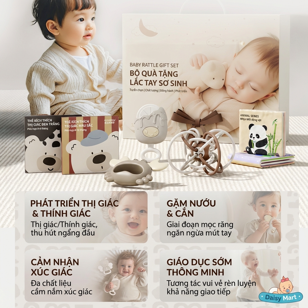 hộp quà tặng thôi nôi, đầy tháng dành cho trẻ sơ sinh từ 0 - 1 tuổi, ngôn ngữ tiếng anh (16) Hộp quà tặng đầy tháng dành cho trẻ đầy đủ chức năng giáo dục và nhận thức từ 0 tháng tuổi
