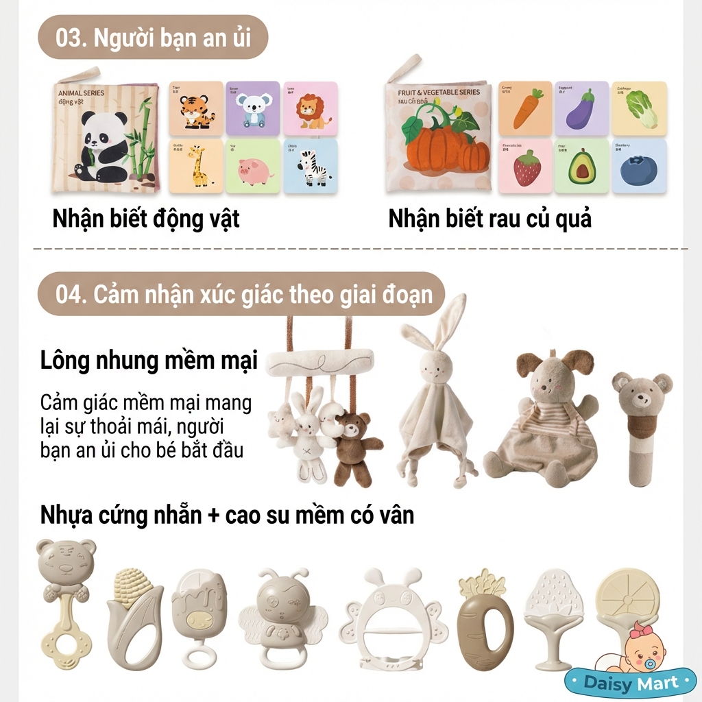 Nhận biết và nhận thức ở trẻ bằng bộ đồ chơi quà tặng đầy tháng cho trẻ sơ sinh